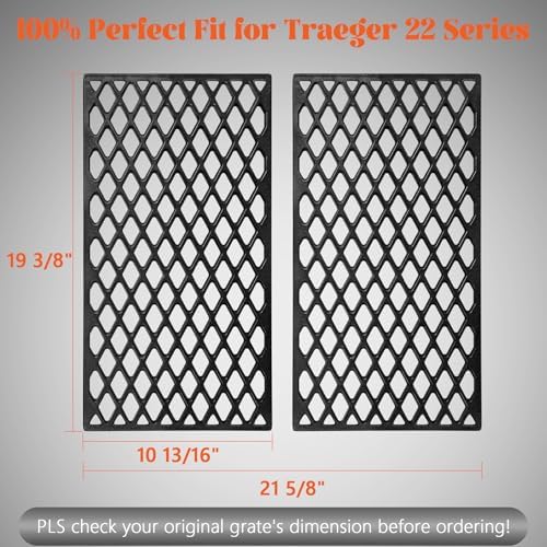 Grill Grates for Traeger 22 Series Pro 575 Lil Tex Elite Pro BBQ070 Cast Iron Cooking Sear Grate Bottom Grid Rack BBQ Replacement Parts BAC366 Wood Pellet Smoker Accessories - Image 6