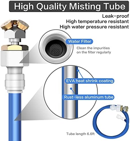 Portable Misting System with Water Pump, Plant Sprayer & Garden Hose Mister 3-in-1, No Faucet Required Misters for Outside Patio Beach Camping Golf Cart Boat, Smart Misting Cooling System - Image 6