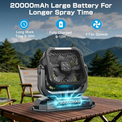blessny Portable Oscillating Misting Fan with 12L Water Bucket - Image 5