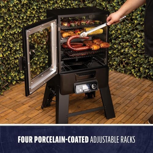 Pit Boss 3-Series WiFi & Bluetooth Digital Vertical Smoker with LCD Digital Controller and Wood Chip Tray, 880-Sq. In. 4-Rack Cooking Space, 100°F to 300°F Temperature Range, Meat Probe, Black - Image 7