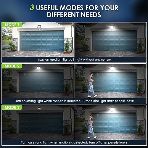 [12 Packs] Solar Motion Lights Outdoor, Ultra Bright Solar Fence Lights with Motion Sensor, IP65 Waterproof Security Light 3 Modes, 270° Lighting Angle, Wall Lights for Deck Patio Fence Garage Door - Image 5