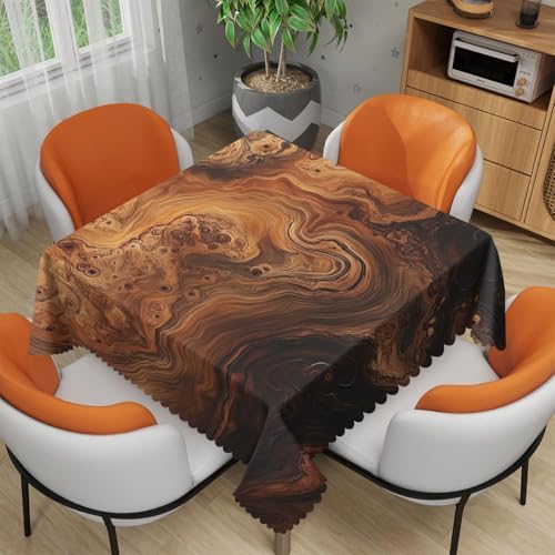 Brown Wood Grain Tablecloth 54x54 Inch Square Old Tree Trunk Vintage Farmhouse Table Cloth Decorations Table Cover for Party Picnic Kitchen Dinner Decor Outdoor by Unknown
