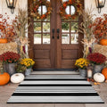 Black and White Outdoor Rug 3x5 Fall Front Door Mat Patio Rugs Porch Decor by OJIA