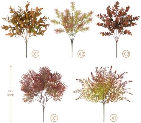 Hrobek 8 Bundles Fall Outdoor Faux Fake Plants UV Resistant - Image 3