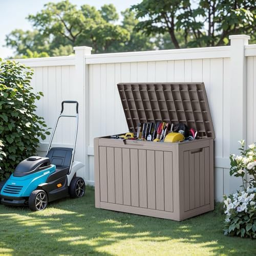 PatioZen 50 Gallon Package Delivery Boxes for Outside, Lokable Secure Resin Package Delivery Box with Lid, Weatherproof and Anti-Theft Storage for Outdoor Front Door, Porch, Curbside, House (Grey) - Image 6