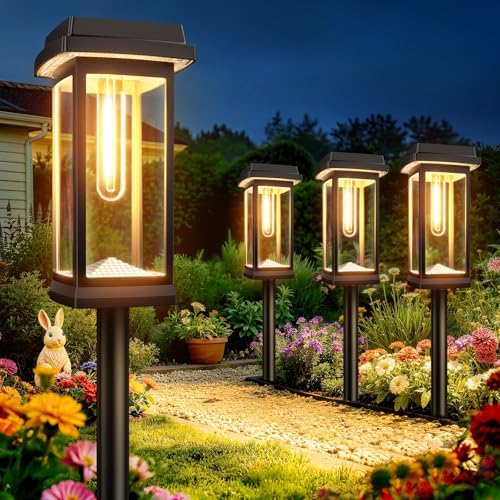 Solar Pathway Lights Outdoor, 12 Pack Upgraded Solar Garden Lights Solar Powered, Solar Lights Outdoor Waterproof IP65, 15 Hours Outdoor Solar Lights for Yard Patio Landscape Walkway Driveway Decor by TuyLuxeHome