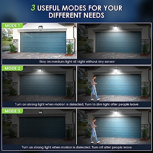 CLAONER Solar Lights Outdoor [ /126 LED], Wireless Motion Sensor Lights, IP65 Waterproof Security Lights 3 Modes, 270° Lighting Angle, Ultra-Bright Wall Lights for Deck Patio Fence Garage - Image 5