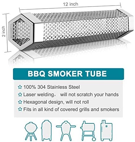 12" Smoke Tube for Pellet Smoker Stainless Steel 1pack - Image 3