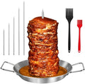 Al Pastor Skewer for Grill, 10 Inch Gyro Pan with Fat Separator by Unknown