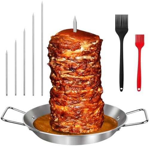 Al Pastor Skewer for Grill, Large 13 Inch Gyro Pan with Fat Separator by Unknown