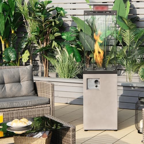 Tangkula 41,000 BTU Propane Patio Heater with Waterproof Cover (Light Grey) by TANGKULA