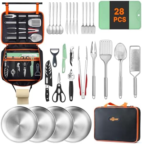 Gaialoop Camping Utensil Set, Camping Cooking Utensils & Kitchen Tools by Gaialoop