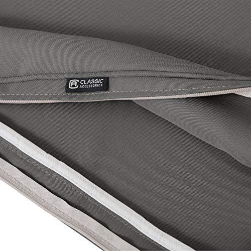 Classic Accessories Montlake FadeSafe Water-Resistant Patio Lounge Back Cushion Cover, 21 x 15 x 4 Inch, Light Charcoal, Patio Furniture Cushion Covers - Image 5