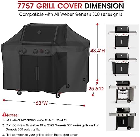Unicook Grill Cover Heavy Duty Waterproof, UV Resistant BBQ Cover, 63 Inch - Image 5