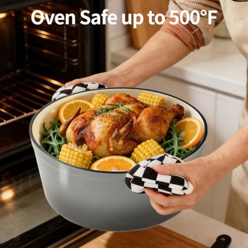 Enameled Cast Iron Dutch Oven pot 6.5 QT with Lid for Bread Baking - Image 5