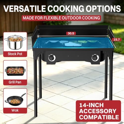 2 Burner Propane Camp Stove | 150,000 BTU | High Pressure Gas Burners - Image 4