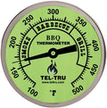 Tel-Tru BQ300 Barbecue Thermometer, 3 inch glow dial with zones, 4 inch stem, 100/500 degrees F by MidwestHearth