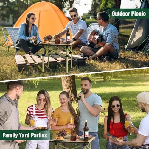 TeqHome Portable Camping Table, Camping Table Foldable with Carrying Bag, Ultralight Carbon Steel Beach Table Indoor Outdoor for Camping Picnic BBQ Beach Party Patio Fishing Carbon Steel - Image 7