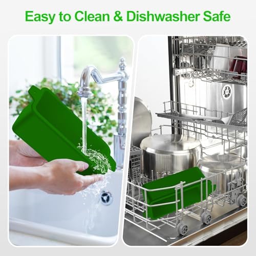 2 PCS Silicone Grease Cup Liners for Blackstone 36 28 22 17 Inch Griddle,Reusable Grease Catcher Cup Liner Grill Grease Tray,Durable Drip Pans Blackstone Griddle Accessories,Green - Image 7