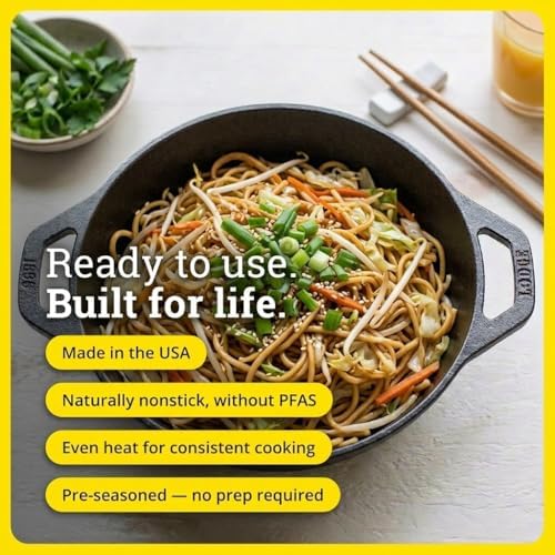 Lodge Pre-Seasoned Cast Iron Mini Wok, 6.25 Inches - Image 2