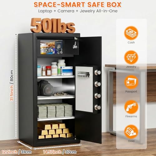 8.2 Cub Fireproof Safe Box for Home Use, Closet-Friendly - Image 2