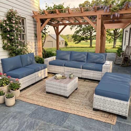 Outdoor Patio Furniture Set PE Wicker Rattan Outdoor Sectional Sofa - Image 6