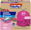 Hefty Ultra Strong 13 Gal Pink Kitchen Trash Bags, Watermelon Scent, 110ct by Hefty