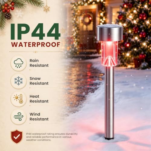 GIGALUMI Solar Christmas Lights Outdoor, Multicolor Pathway Lights 20 Pack - Image 5