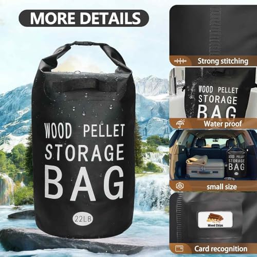 Wood Pellet Storage Containers Waterproof Charcoal Storage Bin-iiiBumwow Smoker Pellet Storage Bin w/Label Pocket & Buckle Seal & Dual Handles Pellet Containers for Grill Outdoor(22LB) (3-Pack) - Image 6