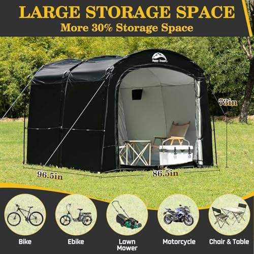 Happy Travel Bike Storage Shed Tent, Outdoor Portable Bicycle Storage Sheds - Image 2