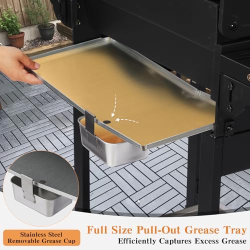 CIG GARDEN 3-Burner Propane Gas Grill 31,500 BTU with Folding Side Tables - Image 7