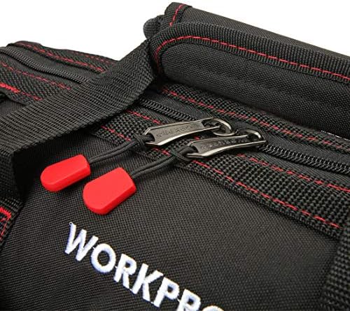 WORKPRO 14-inch Tool Bag, Multi-pocket Tool Organizer with Adjustable Shoulder Strap, W081021A , black - Image 5
