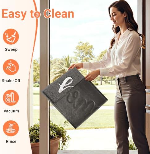 StepLively Door Mat Indoor Outdoor Welcome Mat for Entrance, 35x24in Grey - Image 5