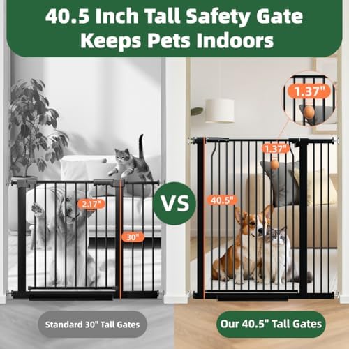 40.5" Tall Baby Gate for Stairs Doorways, 29.9-40.9 in Wide Dog Pet Gates - Image 3