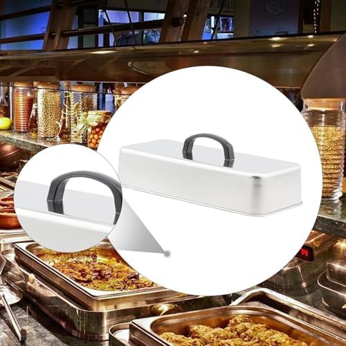 Grill Lid Steaming Food Cover Cooking Dome Rectangular Grilling Dome Burger Cover for Commercial BBQ Flat Top Griddle Patties, 33x14.5x6.8cm - Image 3