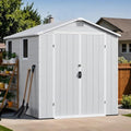 Patiowell 6X8 FT Resin Outdoor Storage Shed with Floor, Light Gray by Patiowell