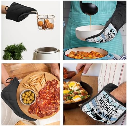 Camping Camper RV Gifts Pot Holders with Pockets, Making Memories One Campsite at a Time Pot Holders Heat Resistant Oven Mitts Hot Pads for Campsite RV Kitchen Baking Cooking - Image 5