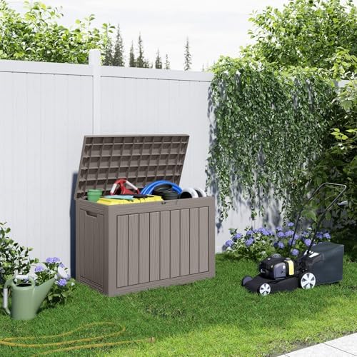 60 Gallon Resin Deck Box, Outdoor Storage Box, Waterproof UV Resistant Lockable，Weatherproof Organizer for Patio Furniture Cushions, Pool Accessories, Garden Tools, Indoor & Outdoor Use, Grey - Image 5