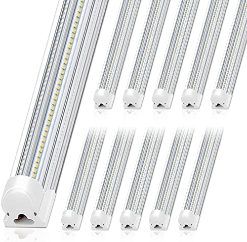 Barrina T8 LED Shop Lights 8FT, 100W 15000LM 5000K, High Output, 10 Packs by Barrina
