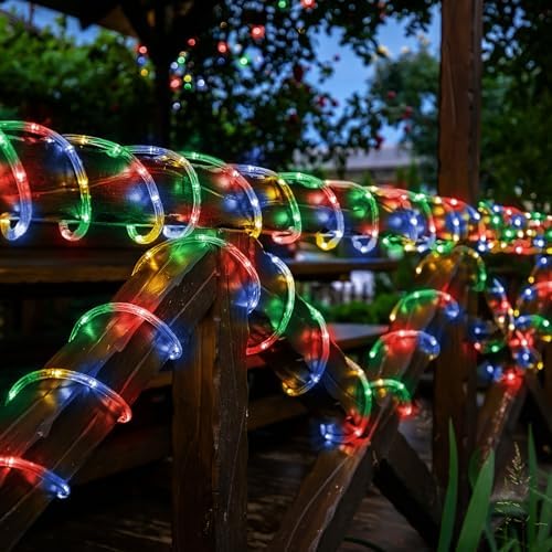 Solar Rope Lights, 33ft 100LED Solar String Lights, 8 Modes, Waterproof - Image 3