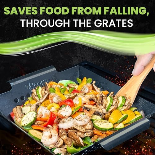 Kona Extra Large Grill Basket for Veggies - Premium Nonstick Grilling Basket/Grill Net - Essential Grilling Accessories For Outdoor Grill & BBQ, 14x13x4 Inches - Image 5