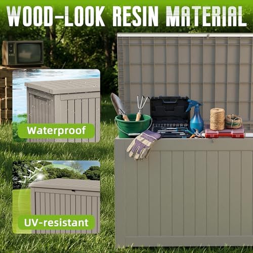DRATO 310 Gallon Deck Boxes Outdoor Waterproof, Large Lockable Storage Box - Image 4