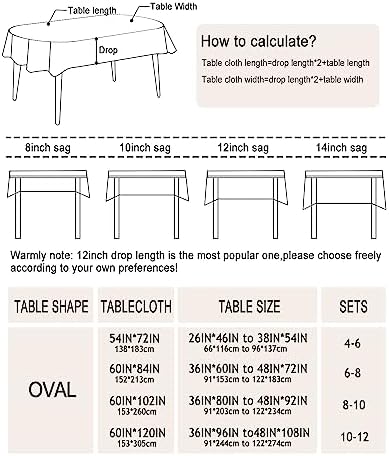 Oval Outdoor Tablecloth with Umbrella Hole and Zipper, Patio Table Covers for Spring/Summer, Machine Washable Outdoor Party/Picnic Oval Table Cloth - Image 6