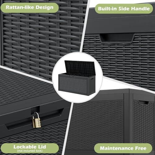 KAMABOKO Outdoor Storage Box, 70 Gallon Deck Box Outdoor Waterproof - Image 4