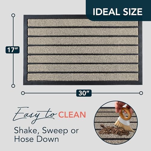 ubdyo Door Mat Outside Entrance, Outdoor Rubber Mat, 30 x 17, Bright Beige - Image 2