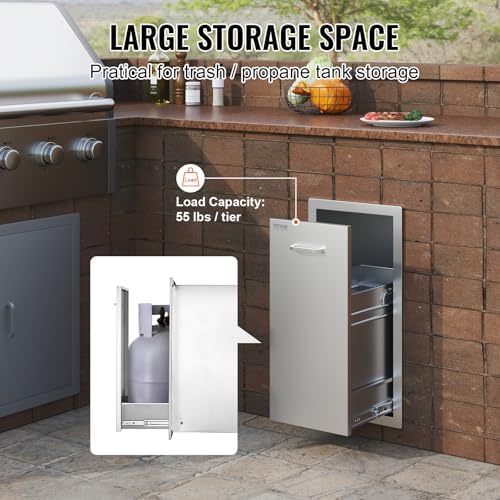 VEVOR Outdoor Kitchen Drawers 13.4"W x 25.7"H x 19.6"D Stainless Steel - Image 5