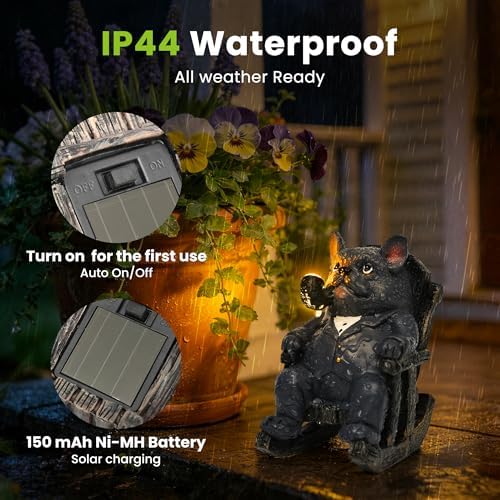 SOWSUN Solar Garden Decor Outdoor Miniature Dog Statue for Patio Yard - Image 3