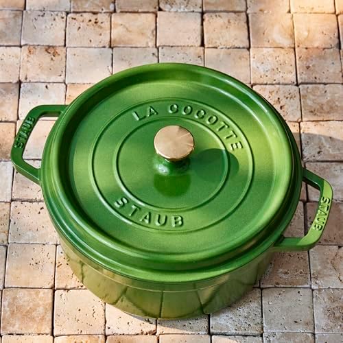 Staub Cast Iron Round Dutch Oven, Made in France, 7-qt, Pistachio - Image 4