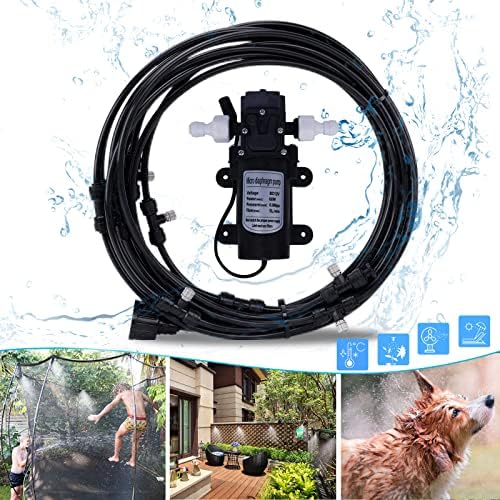 Fogland Pump Misting System: Outdoor Misting System 49ft Misting Cooling System with 16pcs 0.016" Orifice Thread Stainless Steel Misting Nozzle for Patio Garden Backyard - Image 2