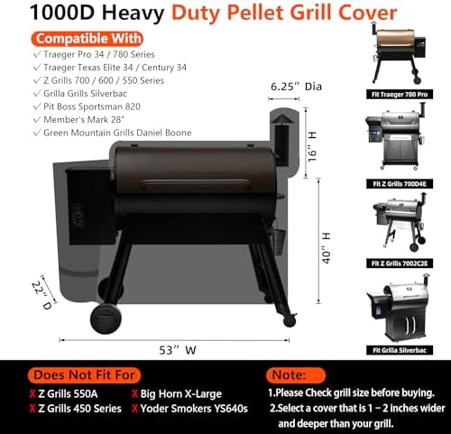 1000D Heavy Duty Grill Cover for Traeger Pro 34/780 Series - Image 2